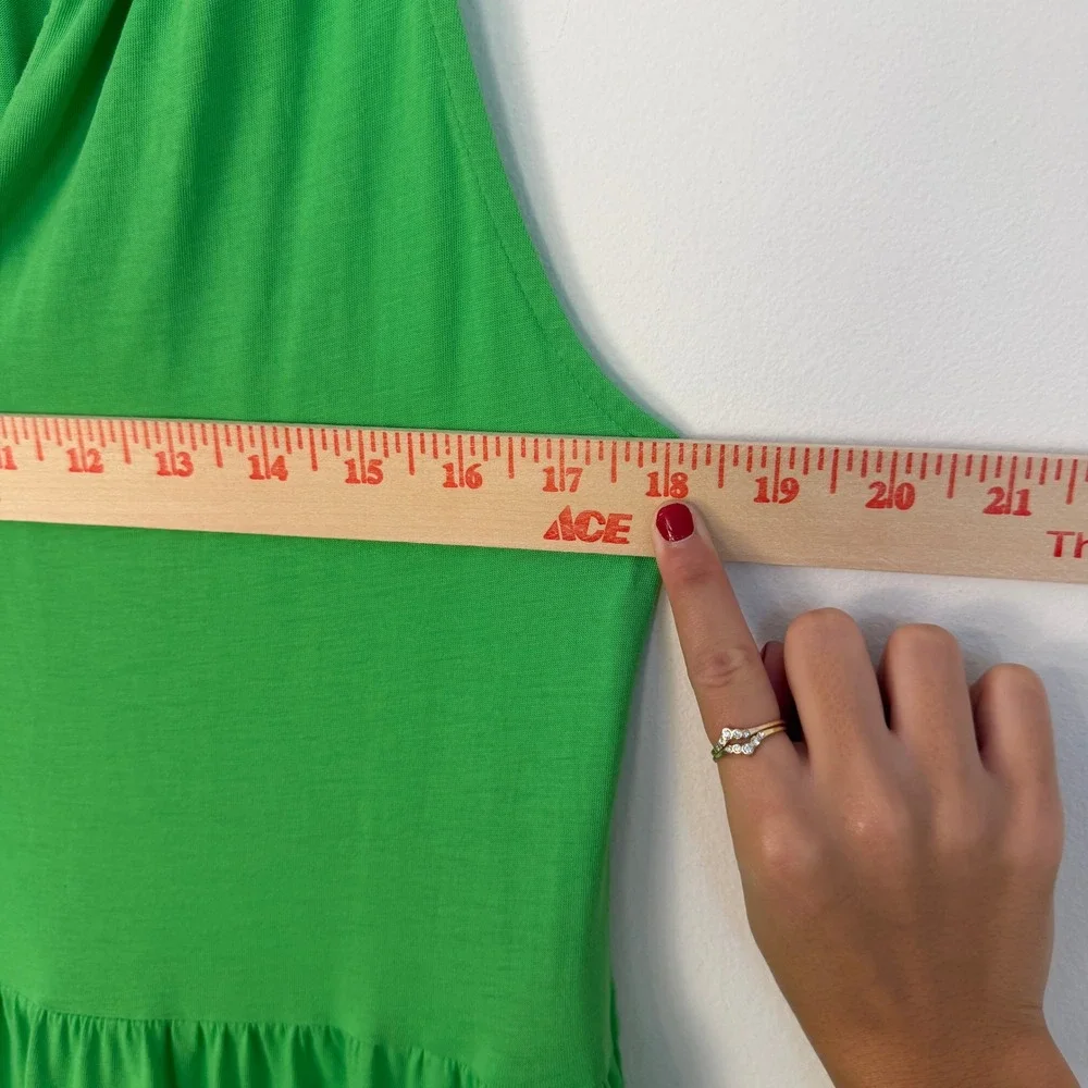 Lilly Pulitzer‎ Maribella Halter Maxi Dress Women Medium Gecko Green Tiered Boho